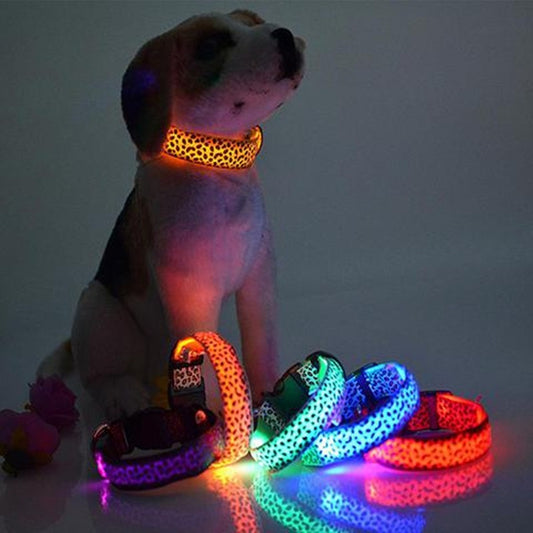 LED Dog Leopard Pet Collar